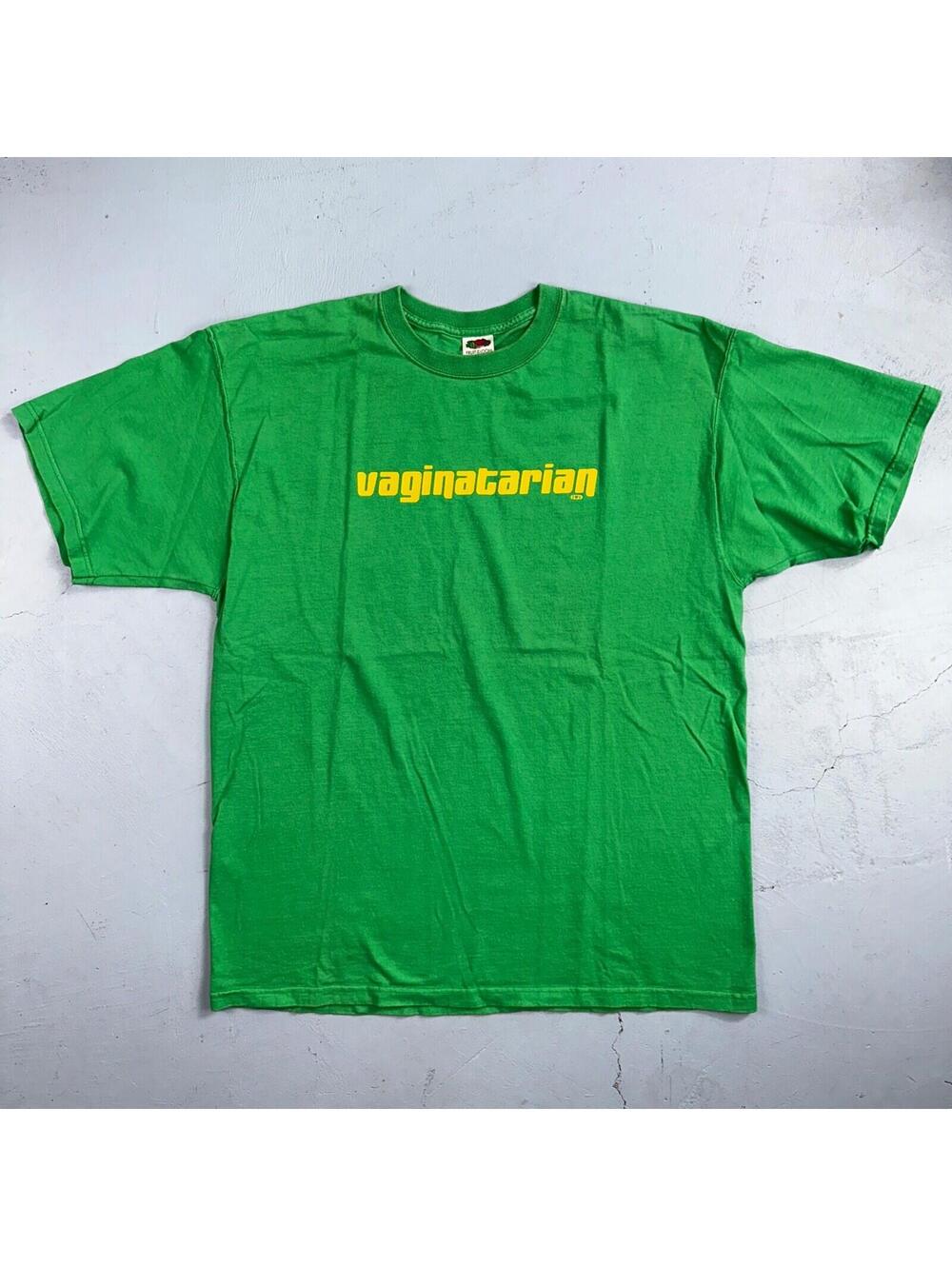 Vaginatarian VTG T Shirt Funny Adult Content Love Sexy Hot Girl Green Skate Punk - Picture 4 of 7